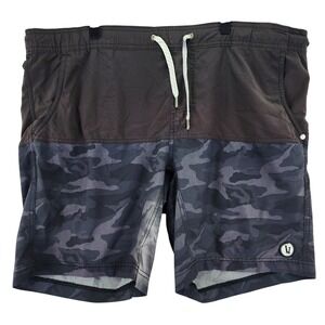 Vuori Men's Colorblock Camo Swim Trunks Board Shorts Size L Drawstrings